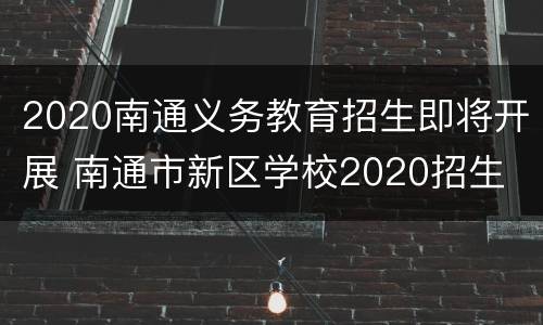 2020南通义务教育招生即将开展 南通市新区学校2020招生