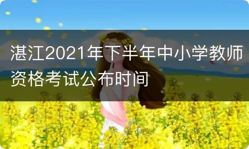 湛江2021年下半年中小学教师资格考试公布时间