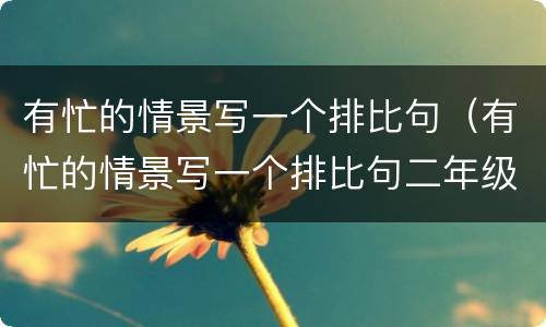 有忙的情景写一个排比句（有忙的情景写一个排比句二年级）