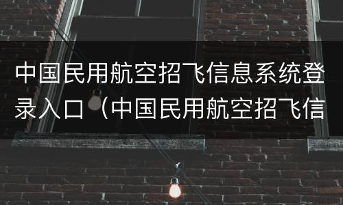中国民用航空招飞信息系统登录入口（中国民用航空招飞信息系统报名入口）