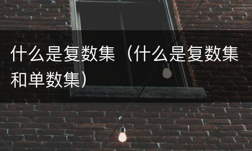 什么是复数集（什么是复数集和单数集）