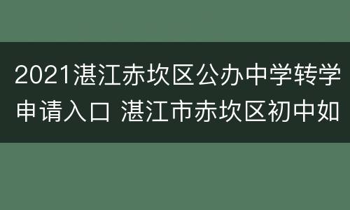 2021湛江赤坎区公办中学转学申请入口 湛江市赤坎区初中如何划区?