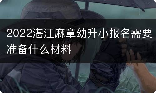 2022湛江麻章幼升小报名需要准备什么材料
