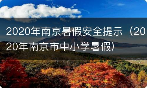 2020年南京暑假安全提示（2020年南京市中小学暑假）