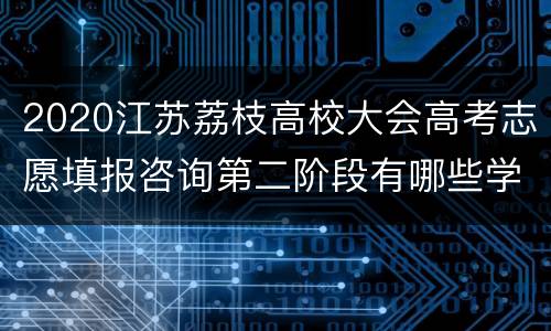 2020江苏荔枝高校大会高考志愿填报咨询第二阶段有哪些学校