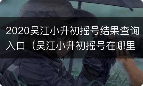 2020吴江小升初摇号结果查询入口（吴江小升初摇号在哪里查）