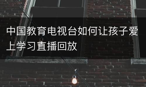 中国教育电视台如何让孩子爱上学习直播回放