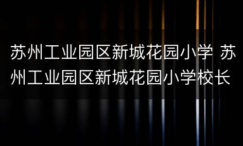 苏州工业园区新城花园小学 苏州工业园区新城花园小学校长