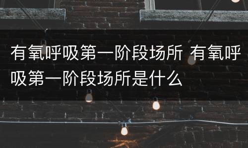 有氧呼吸第一阶段场所 有氧呼吸第一阶段场所是什么