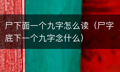 尸下面一个九字怎么读（尸字底下一个九字念什么）