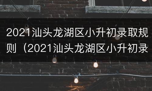 2021汕头龙湖区小升初录取规则（2021汕头龙湖区小升初录取规则是什么）