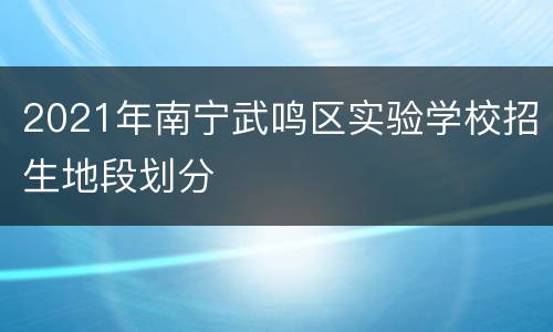 2021年南宁武鸣区实验学校招生地段划分