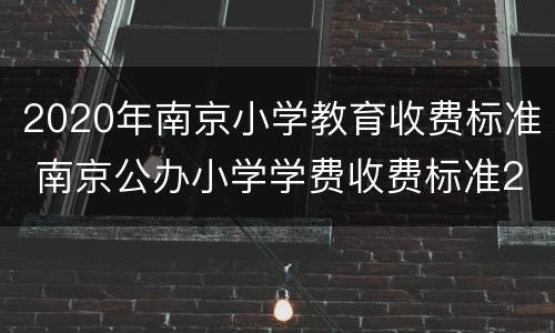 2020年南京小学教育收费标准 南京公办小学学费收费标准2021年