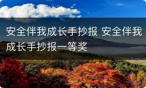 安全伴我成长手抄报 安全伴我成长手抄报一等奖