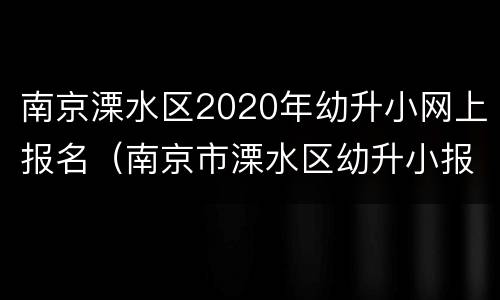 南京溧水区2020年幼升小网上报名（南京市溧水区幼升小报名）