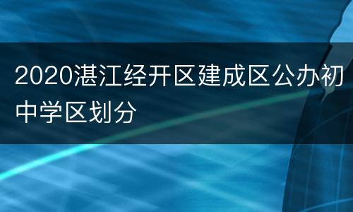 2020湛江经开区建成区公办初中学区划分