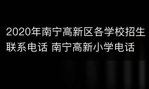 2020年南宁高新区各学校招生联系电话 南宁高新小学电话
