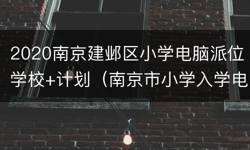2020南京建邺区小学电脑派位学校+计划（南京市小学入学电脑派位）