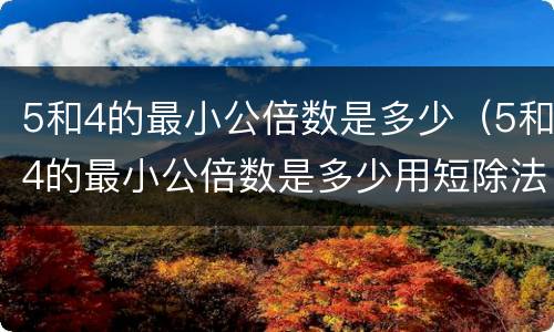 5和4的最小公倍数是多少（5和4的最小公倍数是多少用短除法）