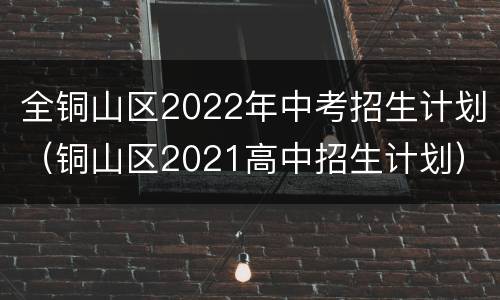 全铜山区2022年中考招生计划（铜山区2021高中招生计划）