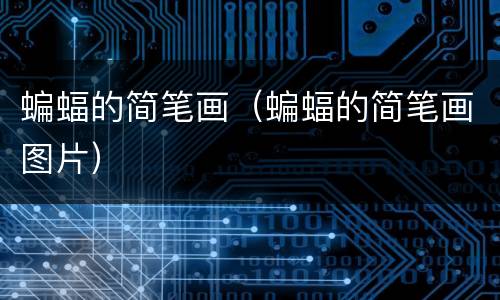 蝙蝠的简笔画（蝙蝠的简笔画图片）