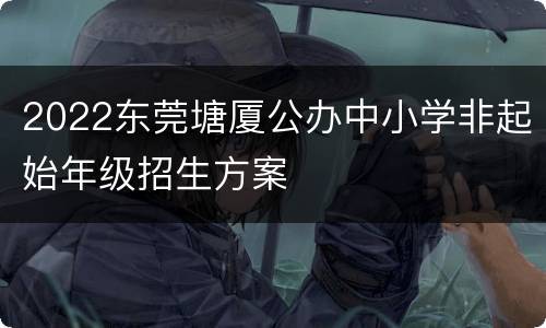 2022东莞塘厦公办中小学非起始年级招生方案