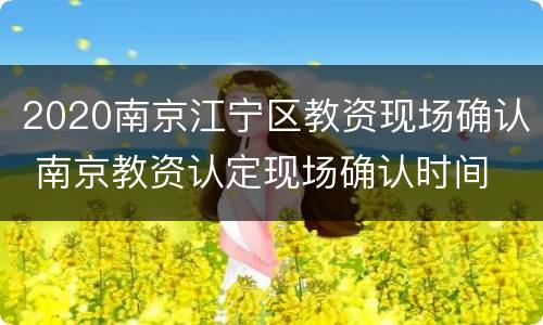 2020南京江宁区教资现场确认 南京教资认定现场确认时间