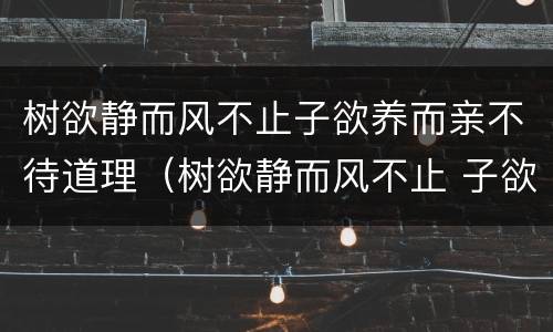 树欲静而风不止子欲养而亲不待道理（树欲静而风不止 子欲养而亲不待道理）