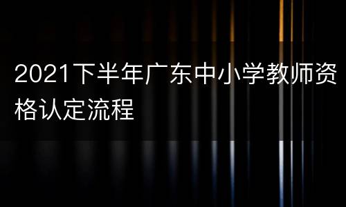2021下半年广东中小学教师资格认定流程