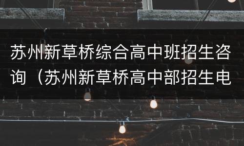 苏州新草桥综合高中班招生咨询（苏州新草桥高中部招生电话）