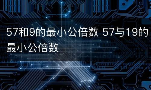 57和9的最小公倍数 57与19的最小公倍数