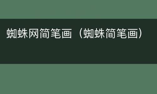 蜘蛛网简笔画（蜘蛛简笔画）