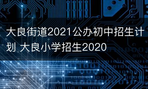 大良街道2021公办初中招生计划 大良小学招生2020