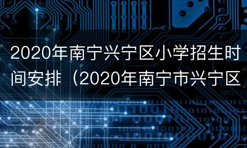2020年南宁兴宁区小学招生时间安排（2020年南宁市兴宁区小学地段）