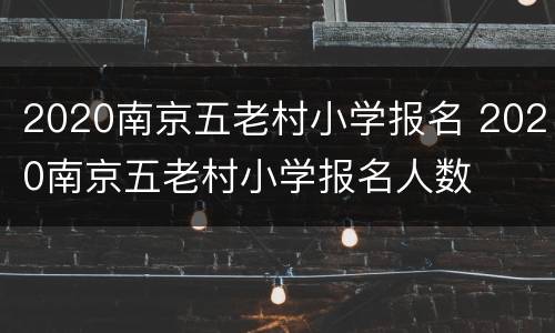 2020南京五老村小学报名 2020南京五老村小学报名人数