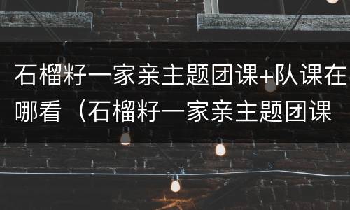 石榴籽一家亲主题团课+队课在哪看（石榴籽一家亲主题团课怎么看）