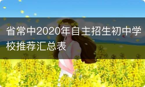 省常中2020年自主招生初中学校推荐汇总表