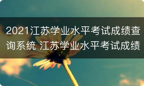 2021江苏学业水平考试成绩查询系统 江苏学业水平考试成绩查询入口