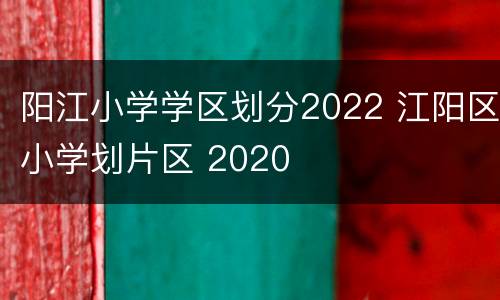 阳江小学学区划分2022 江阳区小学划片区 2020