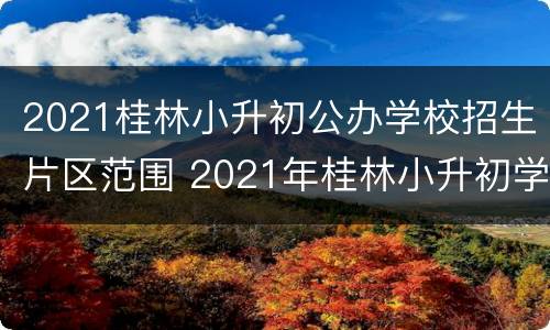 2021桂林小升初公办学校招生片区范围 2021年桂林小升初学区划分