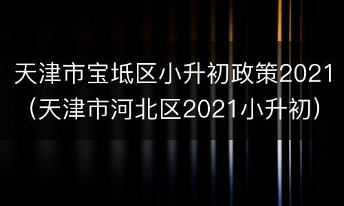 天津市宝坻区小升初政策2021（天津市河北区2021小升初）