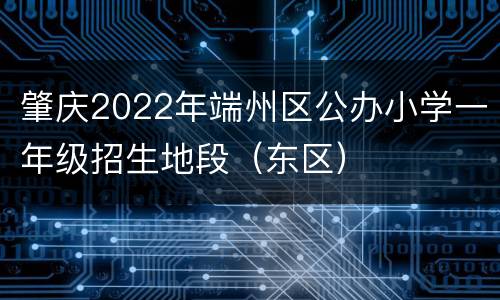 肇庆2022年端州区公办小学一年级招生地段（东区）