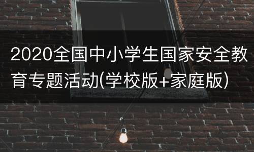 2020全国中小学生国家安全教育专题活动(学校版+家庭版)