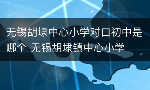 无锡胡埭中心小学对口初中是哪个 无锡胡埭镇中心小学