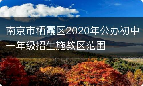 南京市栖霞区2020年公办初中一年级招生施教区范围