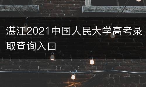 湛江2021中国人民大学高考录取查询入口