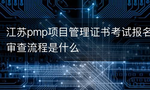 江苏pmp项目管理证书考试报名审查流程是什么