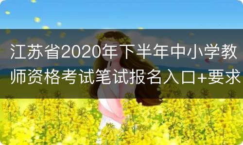 江苏省2020年下半年中小学教师资格考试笔试报名入口+要求