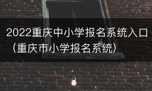 2022重庆中小学报名系统入口（重庆市小学报名系统）