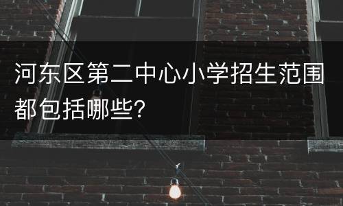 河东区第二中心小学招生范围都包括哪些？
